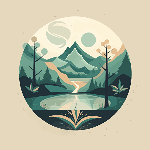 A mesmerizing logo for Amalur Project, nestled in the heart of the Aldudes valley, showcasing holistic retreats, yoga, sound therapy, and creative workshops, incorporating elements of mountains, rivers, trees, and life tree motifs, earthy and soothing colors, legible and aesthetically pleasing "Amalur Project" text, Minimalist logo, serene and tranquil atmosphere, Digital illustration, vector art,