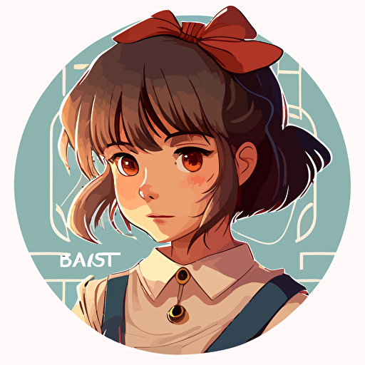 2d vector, anime, studio ghibli, tarrot card, portriat