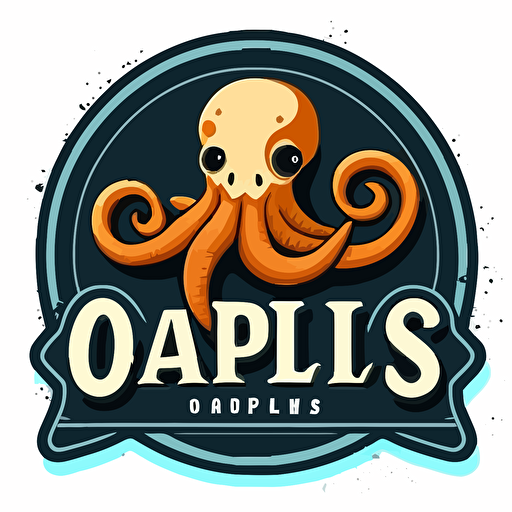 a mascot logo of an octopus, simple, vector