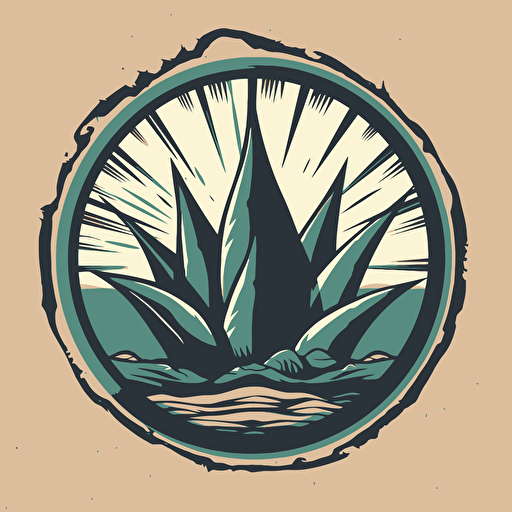 Logo, construction company, with an agave plant vector