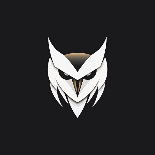 minimalist abstract white barn owl mask, vector, logo