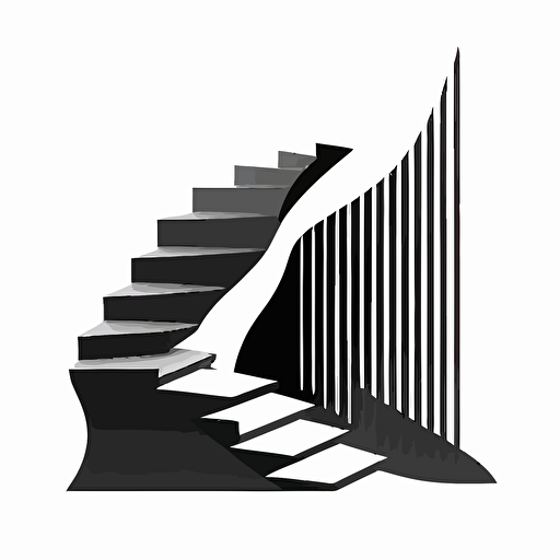 a black and white simple vector logo of stairs