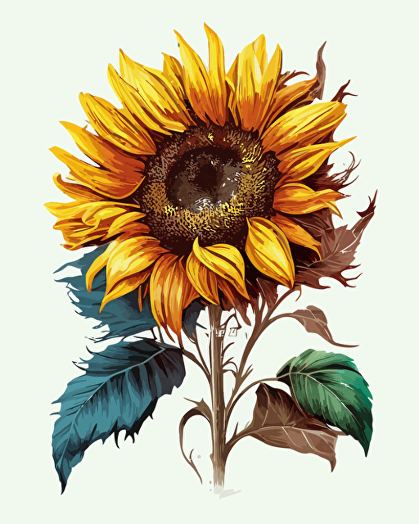 vector designt of sunflower, full color, self fullfilment, printable