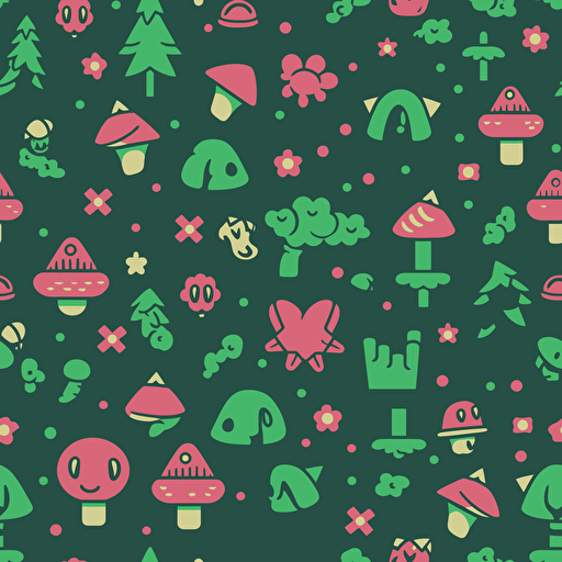 super mario vector seamless background, green and pink
