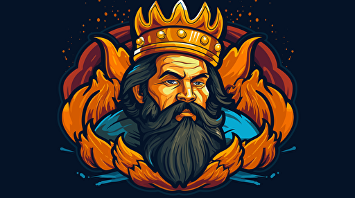Create a vector logo and illustration of Creativity being crowned King