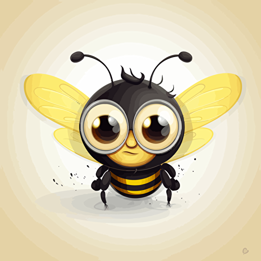 FLYING AI MAKE A CLIPART VECTOR CUTE YELLOW AND BLACK BEE WITH WITH BEAUTIFUL EYES AND LONG EYELASHES