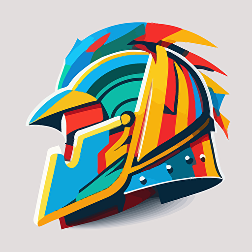 mandelorian helmet colorful abstract, vector logo, vector art, simple, cartoon, 2d