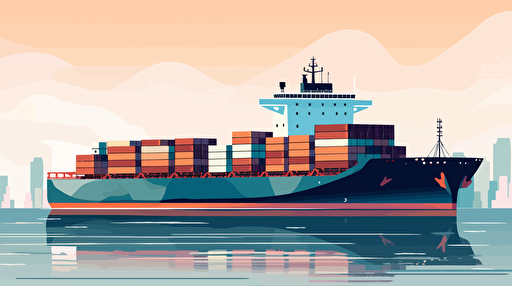 an illustration vector of a container ship
