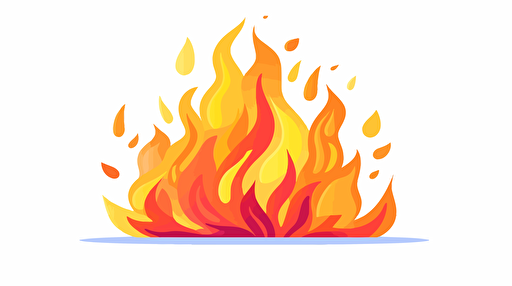 beautiful flat vector fire on white background