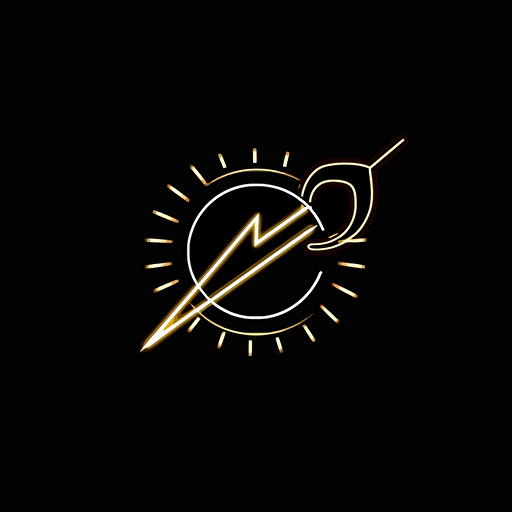 retro iconic logo of a mouse arrow hit by light, white vector, on black background