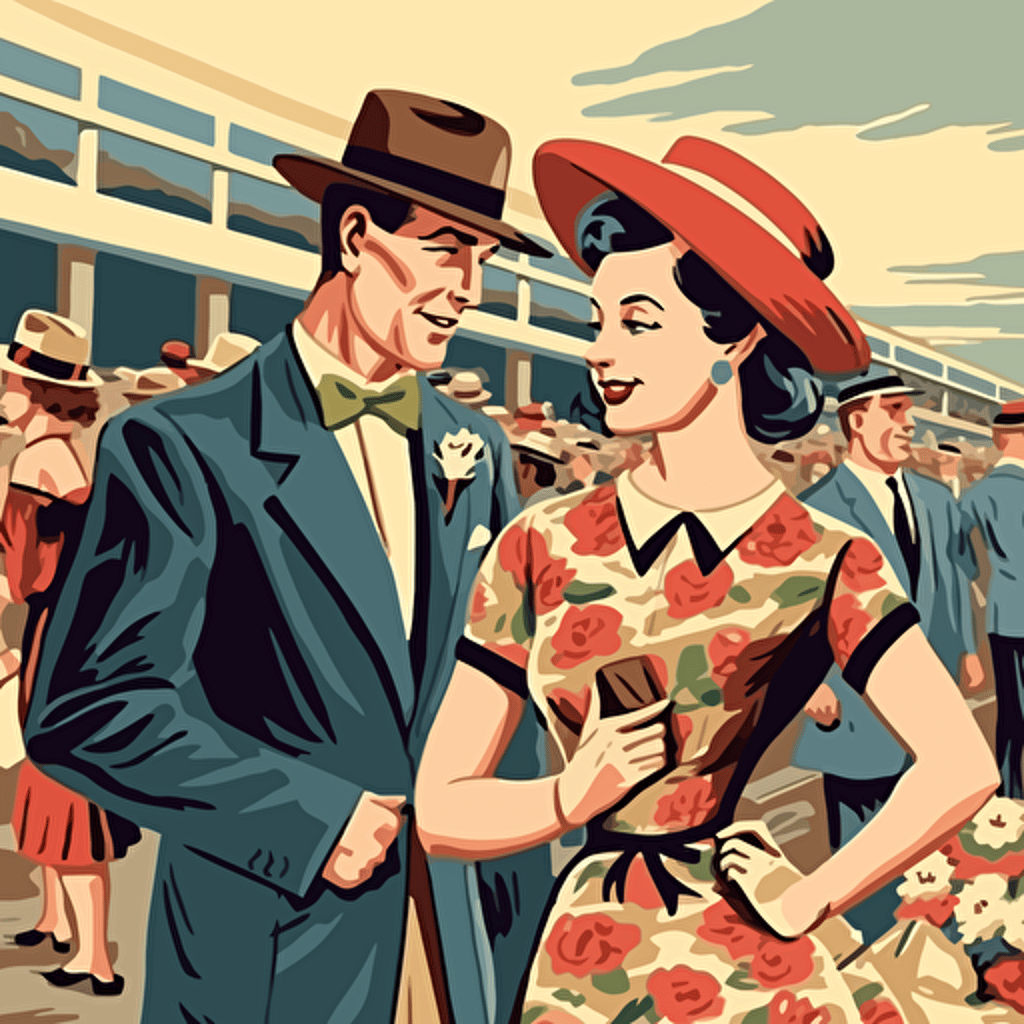 vector Kentucky derby 1940s