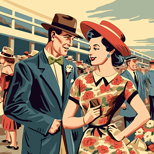 vector Kentucky derby 1940s