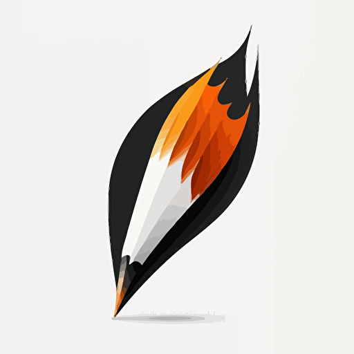 black white and orange, minimalistic pencil logo, white background, vector image