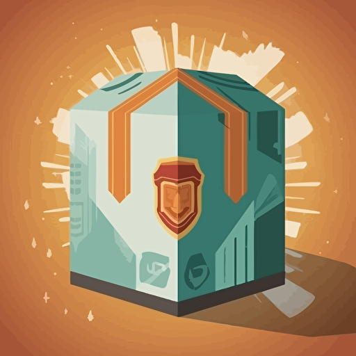 IT security packing box design, vector illustration