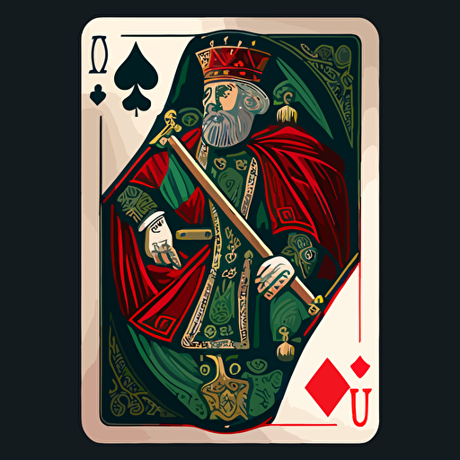 vector art Playing cards that have the king holding a pickleball paddle traditional design of a playing card