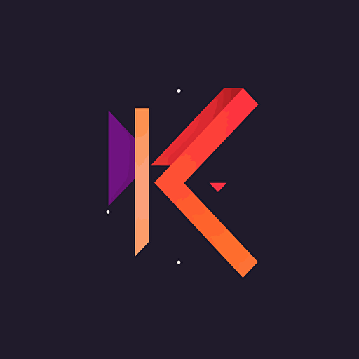 an extremely simple logo with a K in the middle+boxed+vectors