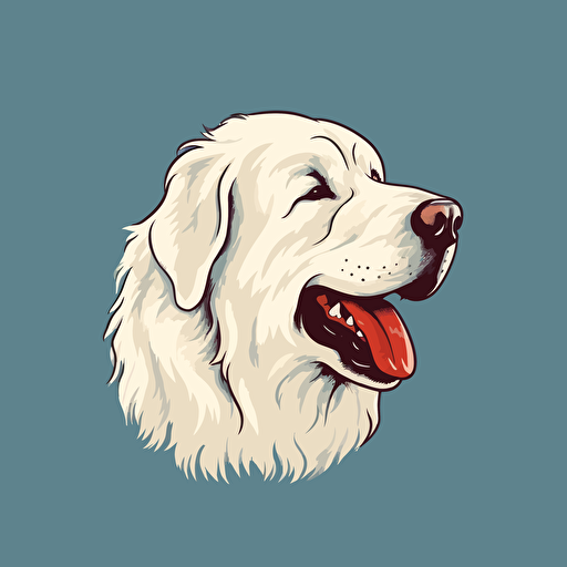 A vector logo of a great pyrenees, very simple, memorable, sincere, honest, wholesome, down-to-earth