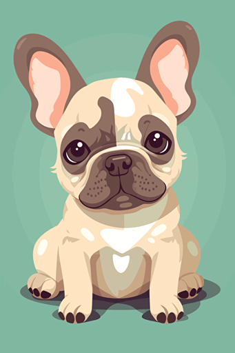 cute french bulldog vector art