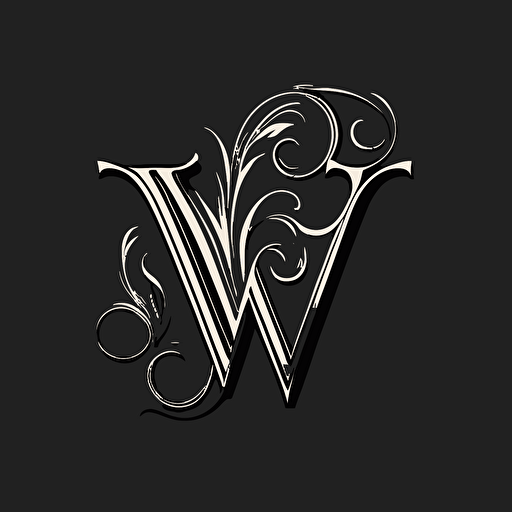 a lettermark of the letter W, Logo, Serif Font, Vector, Simple