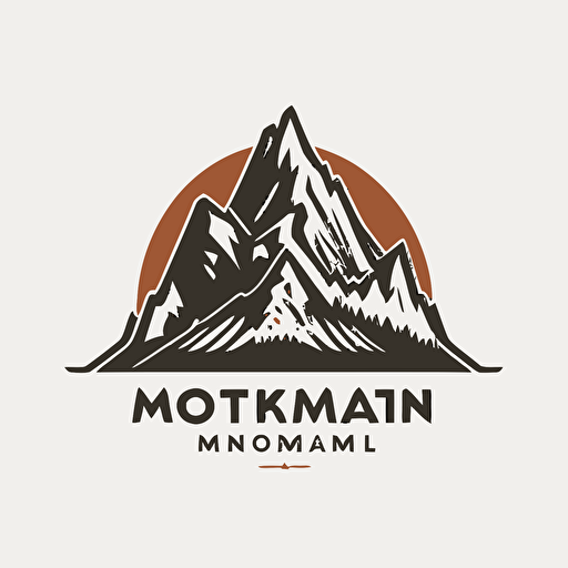 mountain logo, vector logo, minimalist, outline style, vector, isolated on white