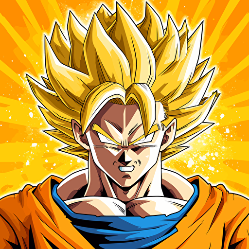 vector drawing of super saiyan Goku