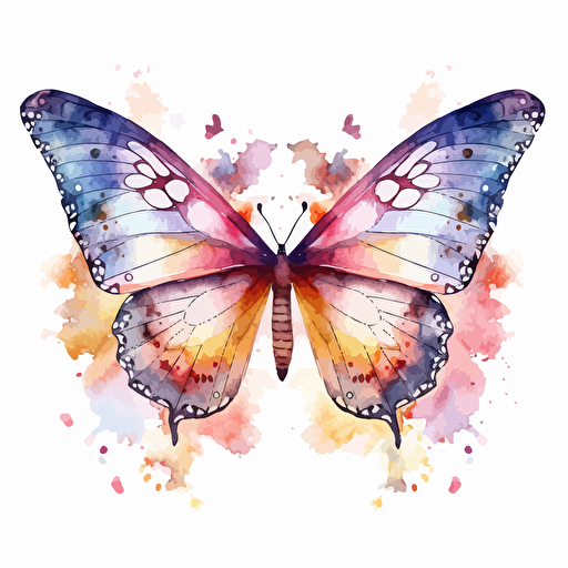 watercolor butterflies, vector