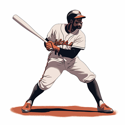 vector illustration of baseball player Hank Robinson hitting a baseball