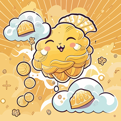 golden treasure taiyaki background vector blurred cartoon coft kawaii sparkles yellow cover image HD clouds japanese coins
