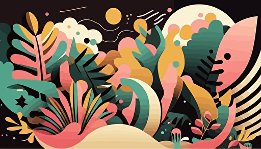 abstraction, summer, party, garden, summer vibes,vector