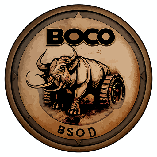 In the heart of a lively, adventurous scene, the Bosco Company logo comes to life. Our vision captures a dynamic side shot of a friendly, yet focused warthog, its wry smile exuding confidence. A circular tire, fiercely burning rubber, encapsulates the warthog, demonstrating the brand's passion for continuous motion and energy. This emblematic representation is skillfully crafted using vector art, resulting in a simple, yet captivating 2D cartoon design. The warthog's cartoon eyes sparkle with a sense of playfulness, inviting viewers to join in the thrilling world of Bosco Company.