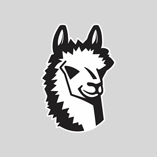 logo for clothing company, alpaca, vector, elegant, curves, black and white