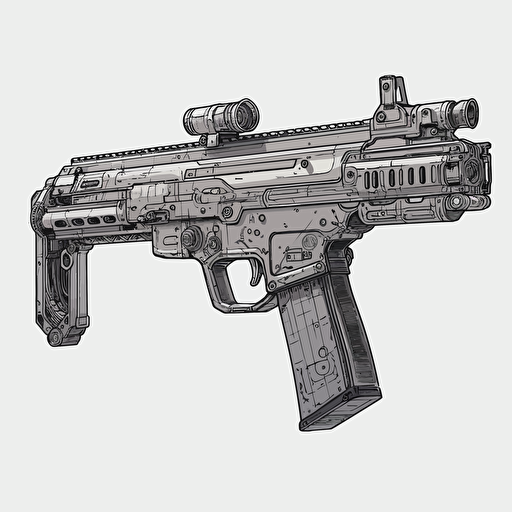 cyberpunk vector-4 sub machinegun