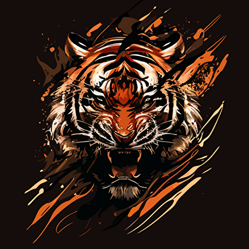 angry tiger vector art