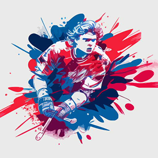 hockey player art vector illustration 2 colors ar 2:3