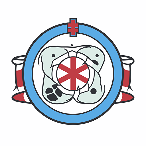 Insignia, North Korea School of Nuclear Science, no lettering, no image noise, white background, flat vector illustration,