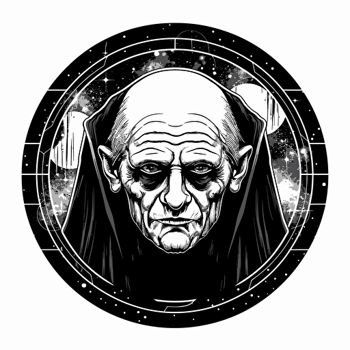 Emperor palpatine doodle vector ilustration black and white