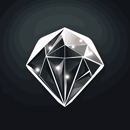 simple vector logo with the letters "MTI" inside the facets of a gem, monotone