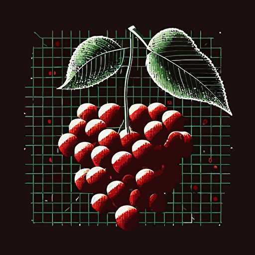 vector logo art cherry simple Reductionism, grid based design