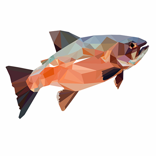 low poly vector image of a trout for use as a sticker