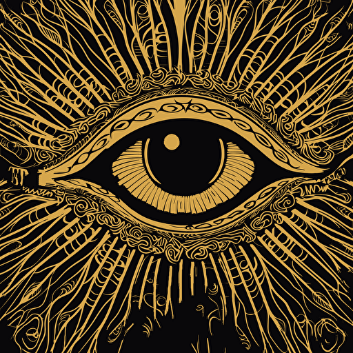 gold color eye of Ra pattern art, 2d vector art, minimalist