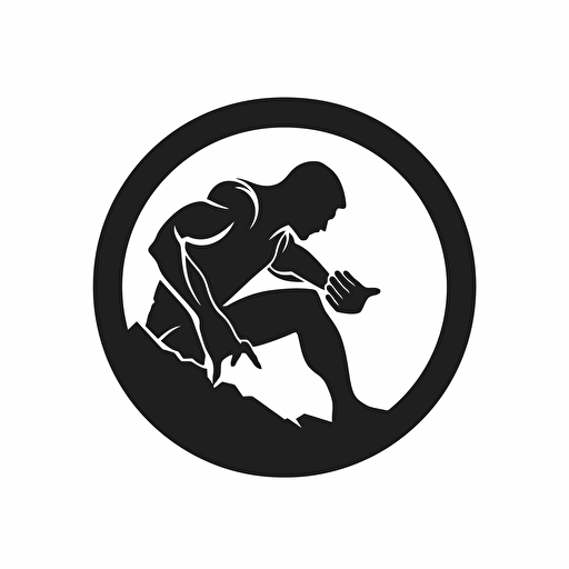 Grappling logo design, vector style, black and white, simple