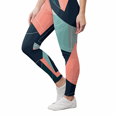 shape and pattern, casual leggings design, right view, dark and gritty, 2d, vector, flat