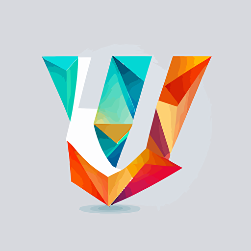 simple logo design of letter “E” and letter "U", white background, flat 2d, vector, company logo, low poly –-v 5