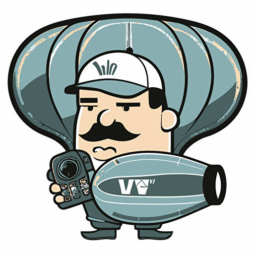 2d vectorel logo, a man holding a rycote super blimp
