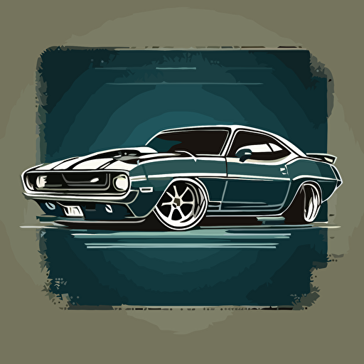 muscle car simple vector