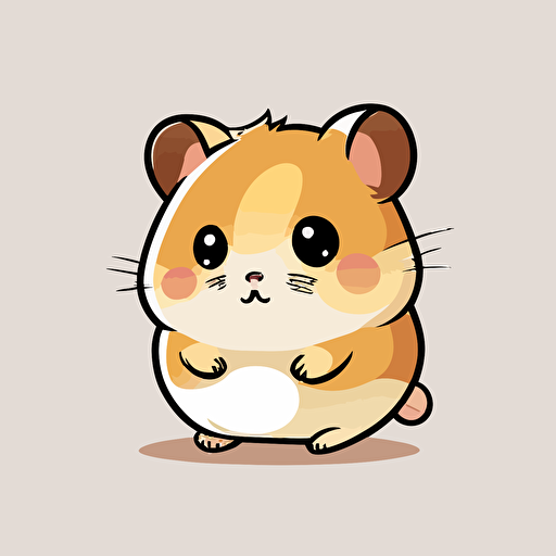 cute hampster kawaii style, vector, simple, high quality