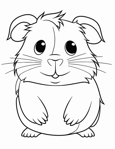 coloring page cartoon guinea pig vector black and white