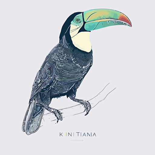tucan bird linework art,minimalist,vector