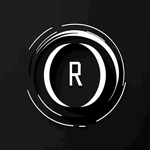 Minimalistic black and white vector logo with the letters O and R