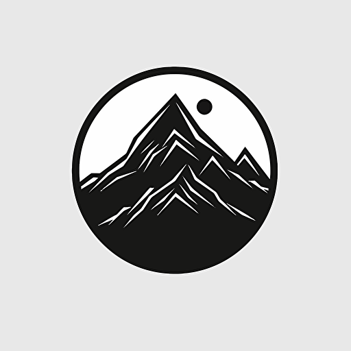 logo, black, flat, lineart, simple vector, minimalistic, of a mountain ridge
